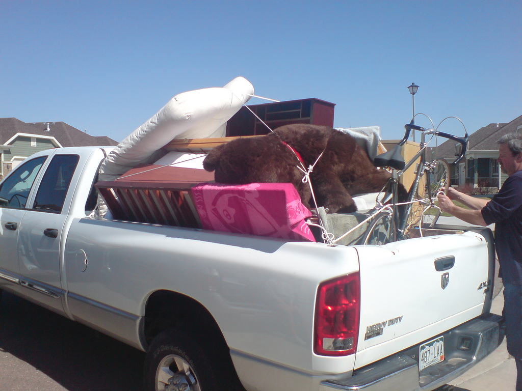 If you want your furniture to make it in one piece, this is probably not the best approach to loading your truck.
